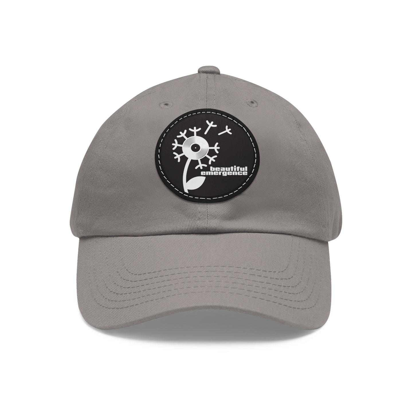 Dad Hat with Leather Patch (Round)