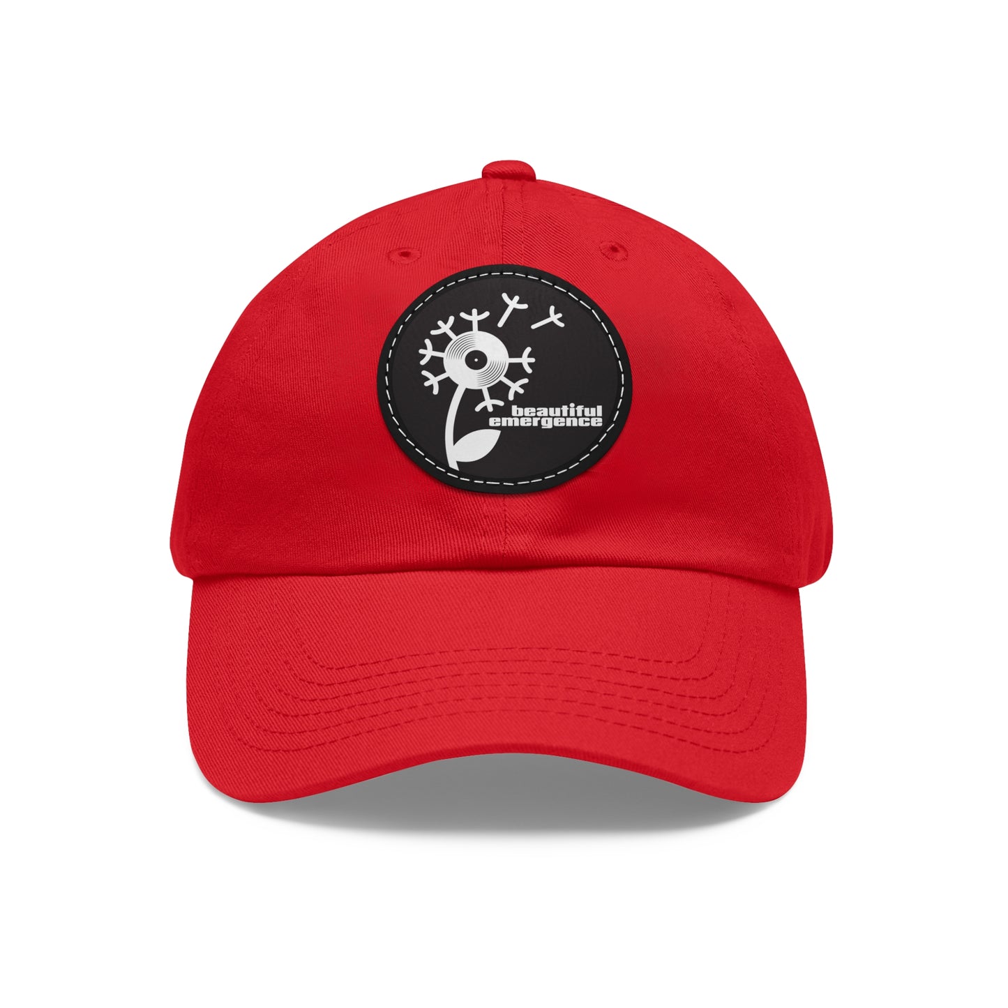 Dad Hat with Leather Patch (Round)