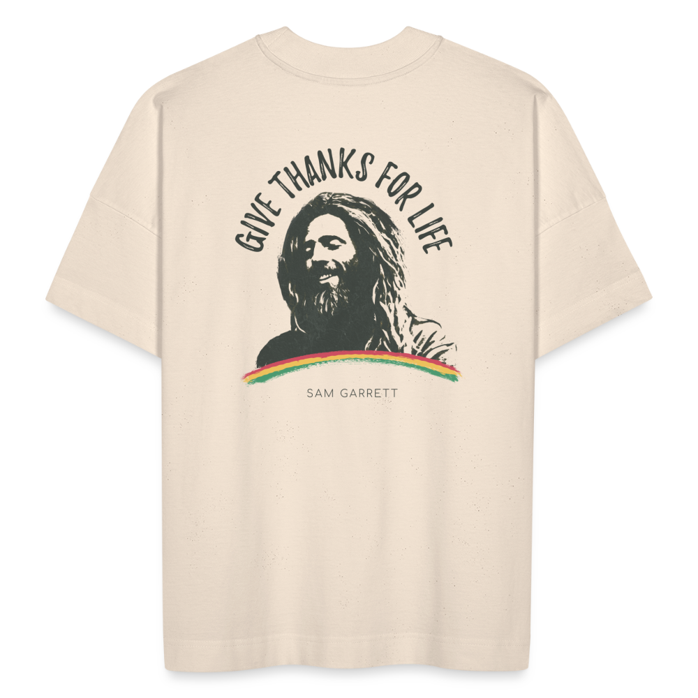 Give thanks for life T-shirt - natural raw
