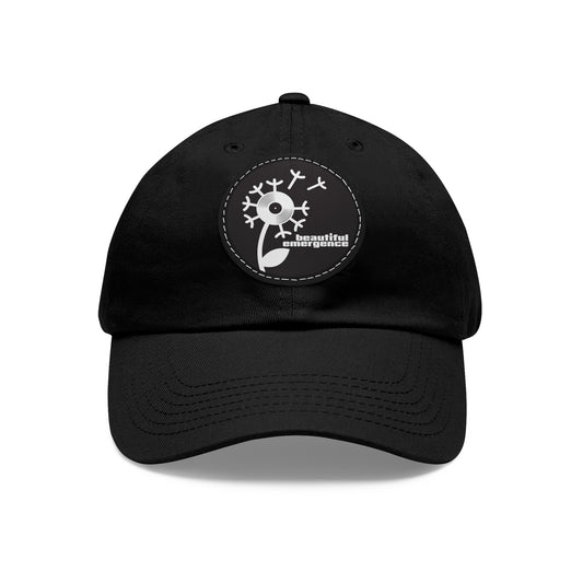 Dad Hat with Leather Patch (Round)