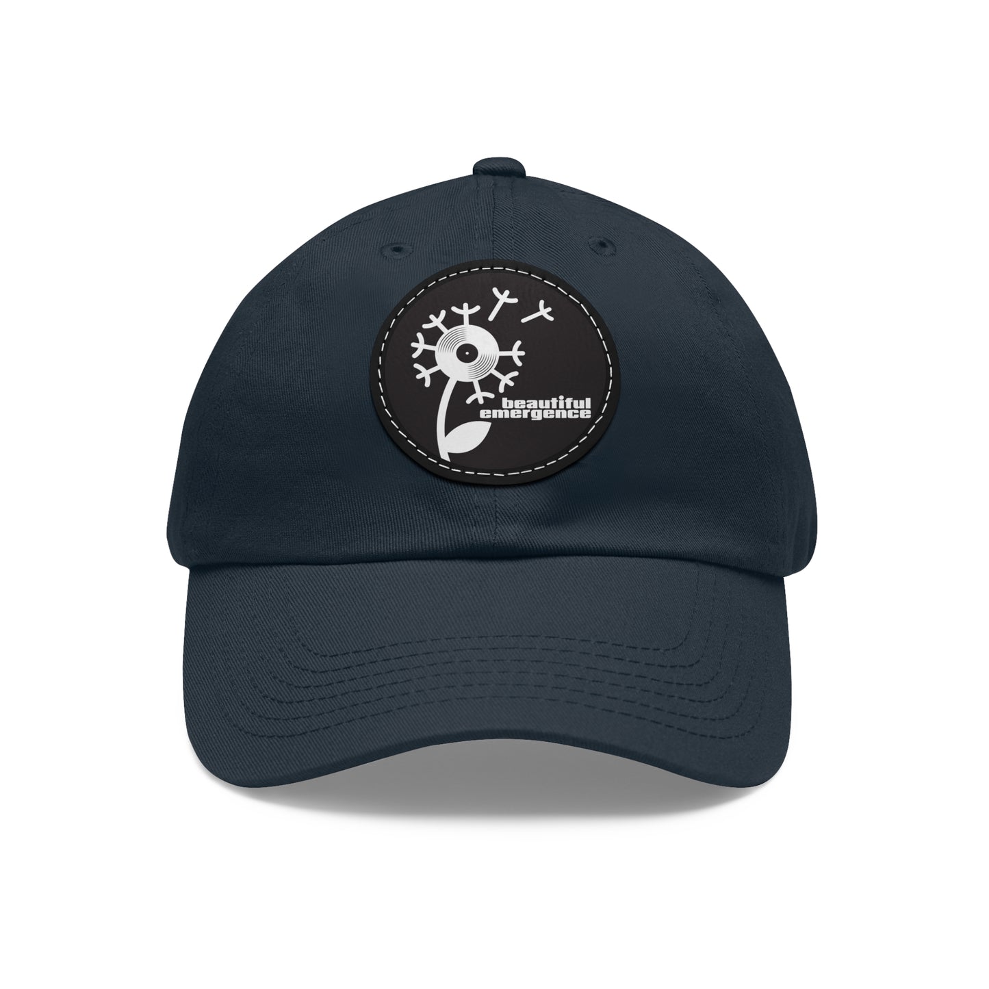 Dad Hat with Leather Patch (Round)