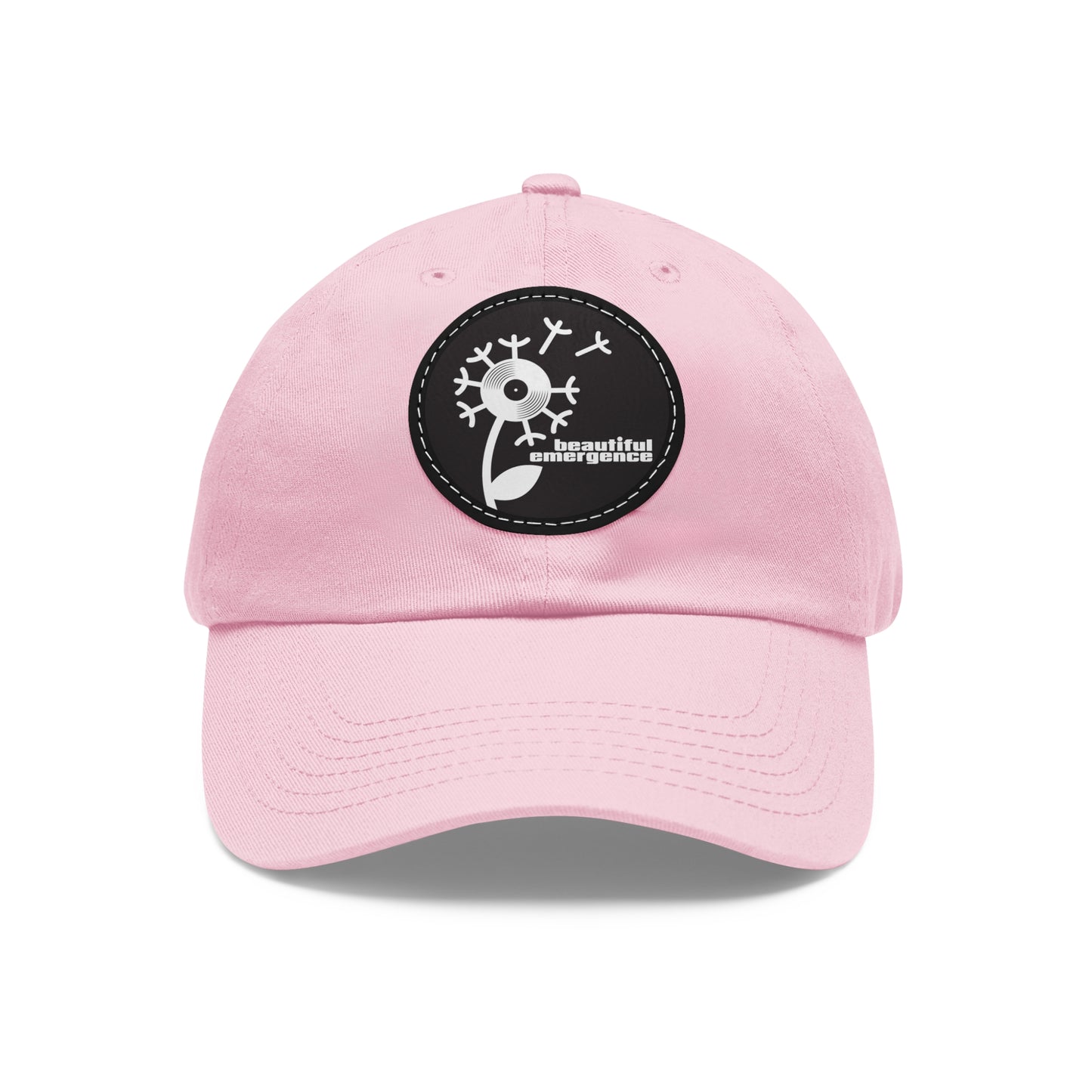 Dad Hat with Leather Patch (Round)