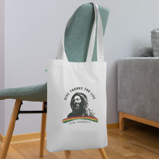 Give Thanks For Life Sustainable Tote Bag - white